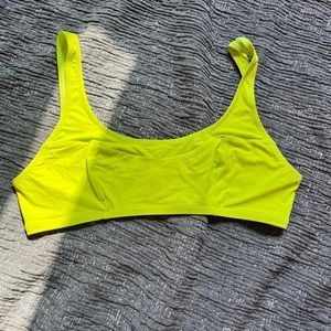 Lime green swim top, made in Toronto, size XL